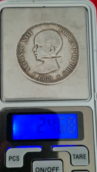 Moneda 5 Pesetas Plata 1889 Alfonso XIII