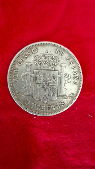 Moneda 5 Pesetas Plata 1889 Alfonso XIII