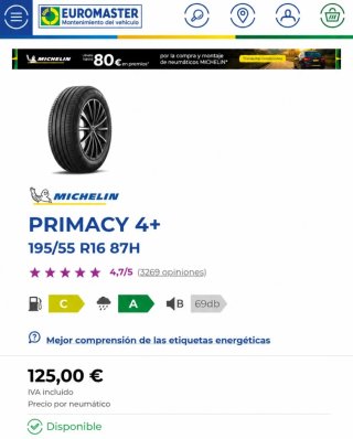 Neumáticos Michelin 195/55 R16