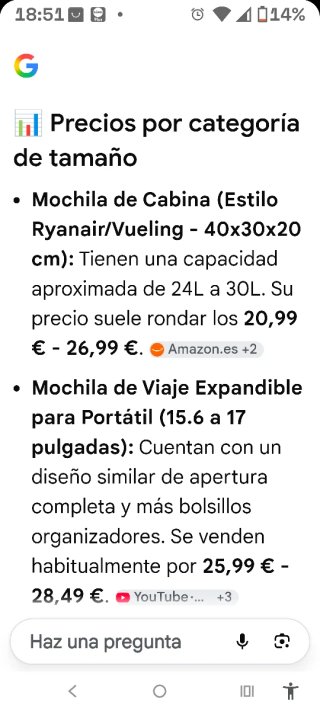 Mochila Matein.  Viaje Trabajo