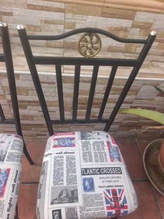 Juego de 5 sillas de forja