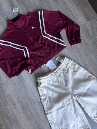 Conjunto Jordan Bermuda y Chaqueta M Burdeos