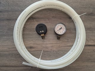 tubo polietilene rilsan + manometri aria compressa