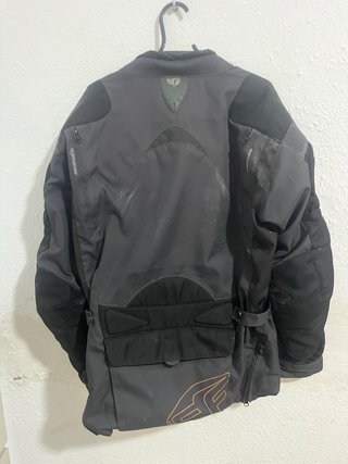 Chaqueta Moto Negra con Forro Naranja