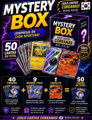 Caja Misteriosa Pokémon Coreana 50 Cartas