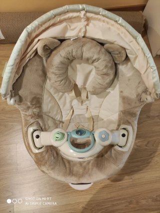 Mecedora para bebés con capota y peluche