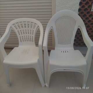 4 Sillas Terraza Plástico Blancas
