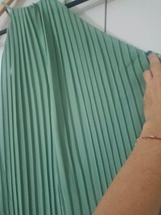 Vestido verde plisado halter