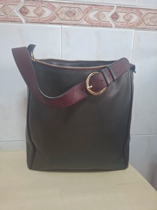 Bolso piel Tous marrón y dorado