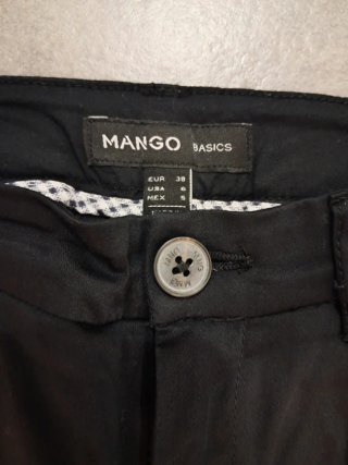 Pantalón recto Mango T.38 Negro