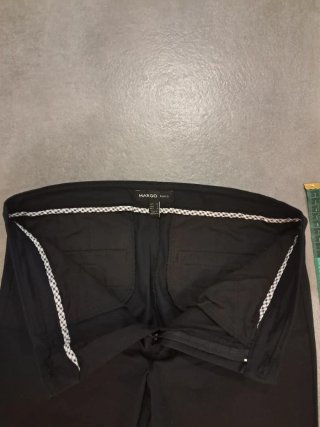 Pantalón recto Mango T.38 Negro