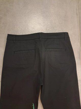 Pantalón recto Mango T.38 Negro