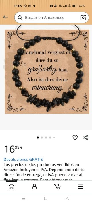Pulsera Yeluwa Negra y Dorada