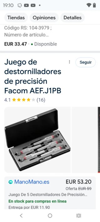 Juego Destornilladores Facom Micro-Tech 5 uds