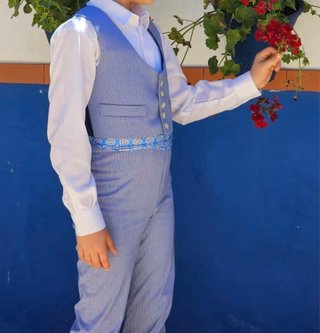 Traje flamenco niño completo azul