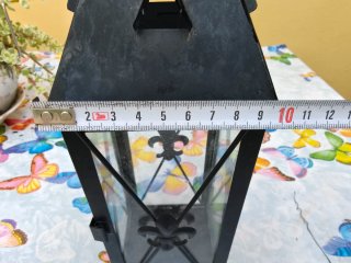Farolillo negro para velas metálico