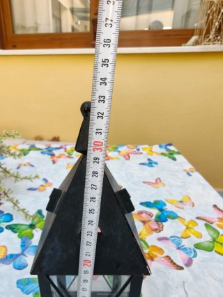 Farolillo negro para velas metálico