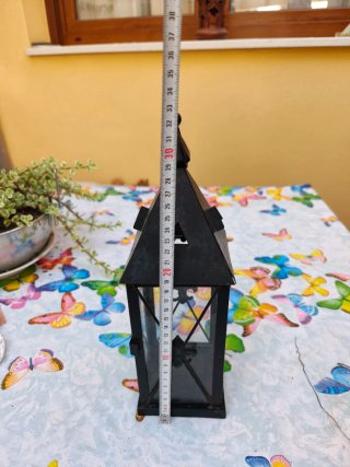 Farolillo negro para velas metálico