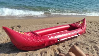 Kayak hinchable rojo para 2 adultos