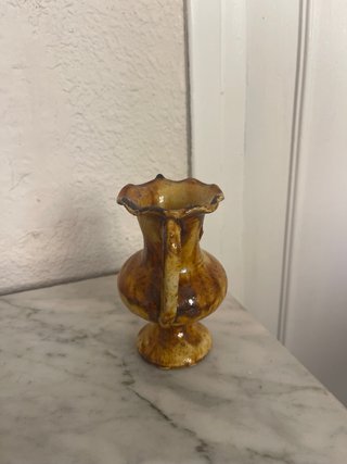 Vaso vintage in ceramica a doppia maniglia