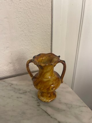Vaso vintage in ceramica a doppia maniglia