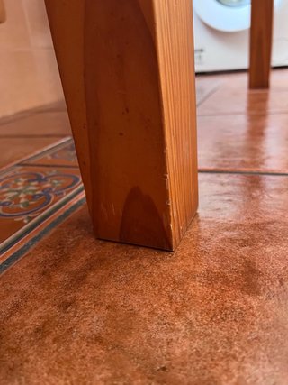Mesa Comedor Madera Maciza y Cristal con 4 sillas
