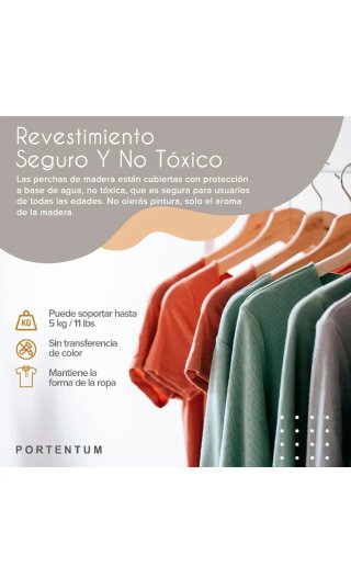 20 Perchas Madera Ropa