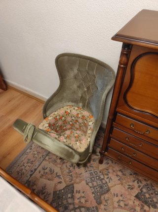 2 sillones antiguo terciopelo verde