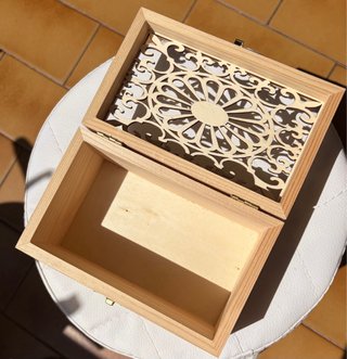 3 cajas de madera decorativas  tapa
