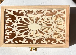 3 cajas de madera decorativas  tapa