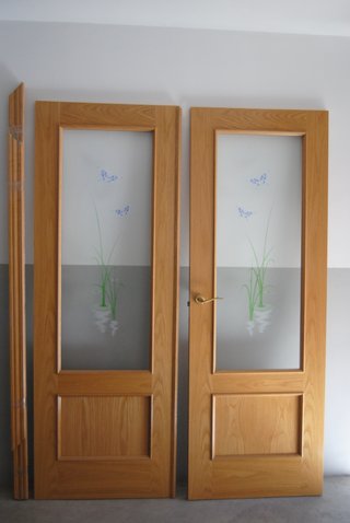 Conjunto puertas madera haya roble