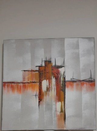 2 Cuadros Abstractos Modernos 70x70 cm Oferta