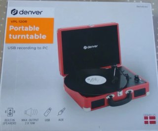Reproductor Vinilos Denver Rojo y Negro