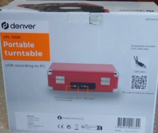 Reproductor Vinilos Denver Rojo y Negro