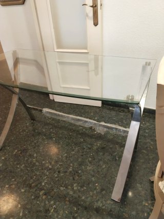 Mesa cristal 120x60 cromada