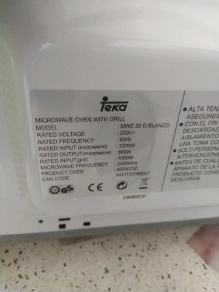 Microondas Teka con grill y reloj