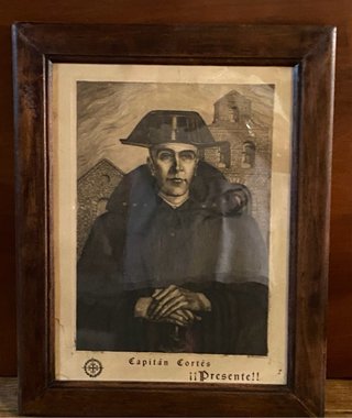 Antiguo y raro grabado Capitán Cortés