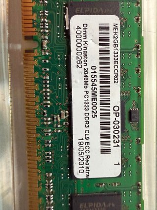 2x Kingston DDR3 2GB PC1333 ECC RAM