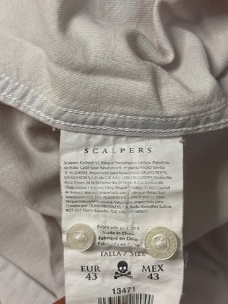 Camisa Scalpers blanca manga corta – Talla 43
