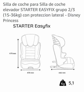 Silla Coche Bebé Disney Princesas