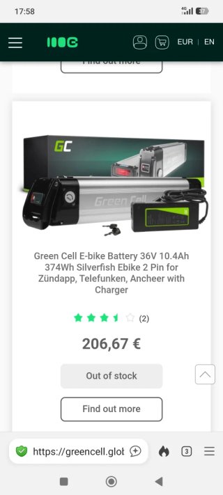 Batería Greencell 36V
