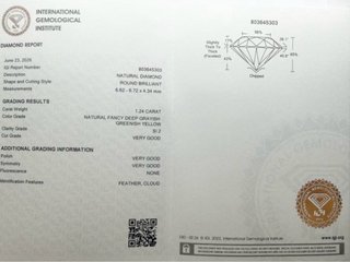 Diamante (Color natural) 1.24 ct Redondo Fancy Gri