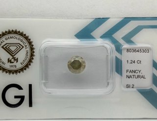 Diamante (Color natural) 1.24 ct Redondo Fancy Gri
