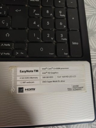 Portátil packard bell