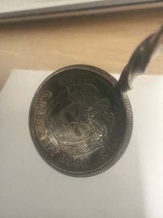 Cuchara 50 centavos Colombia 1916 Plata