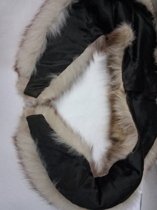 Stola scialle collo pelliccia beige marrone