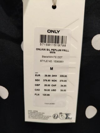 Blusa ONLY lunares volantes cuello alto