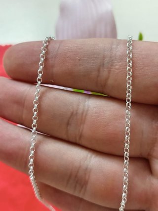 Cadena Estilo Rolo Micro 45cm Plata De Ley 925