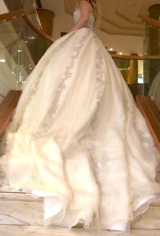 Vestido de Novia Gitana Blanco y Plateado