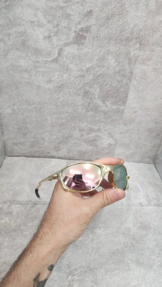 Gafas Y2K Doradas Rosadas fiesta techno